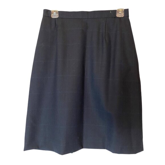 Mark Shale Skirt Suit Navy Plaid Single-Button Blazer Size 14 - Picture 4 of 16